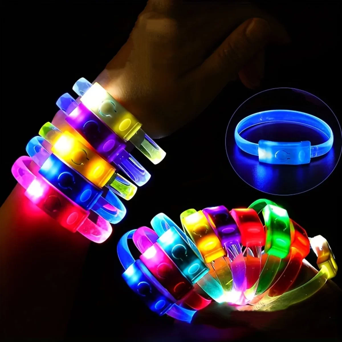 Festival & Parti LED Bileklik 3 Farklı Mod Işıklı 1 Adet - Görsel 2