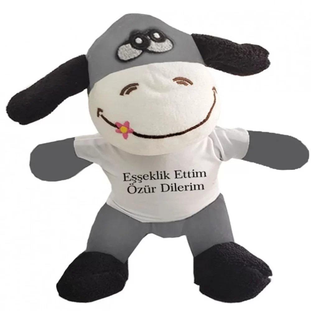 Oyuncak Peluş Eşeklik Ettim Tişörtlü Eşek - Görsel 2
