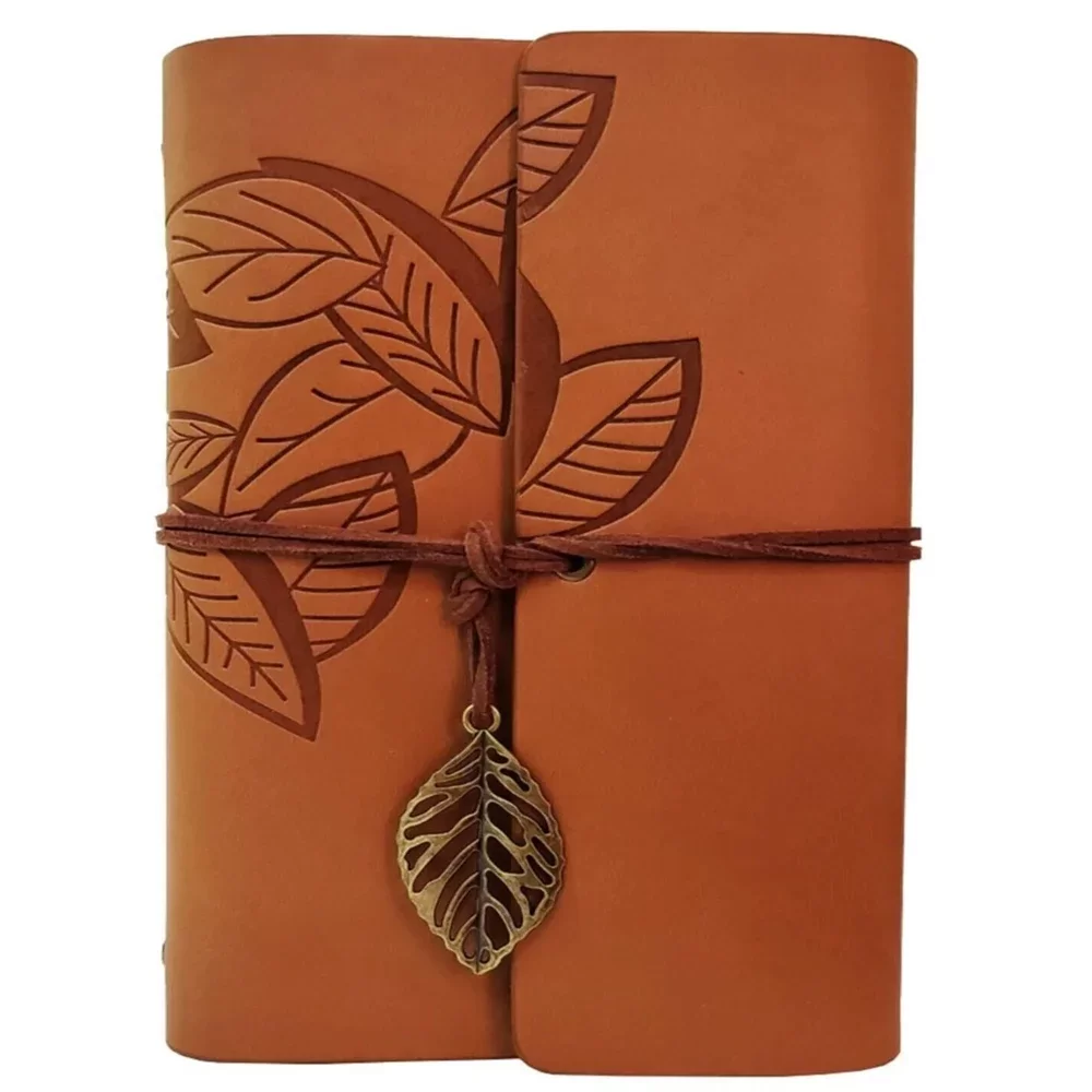 Deri Yaprak Desenli Defter - Görsel 2