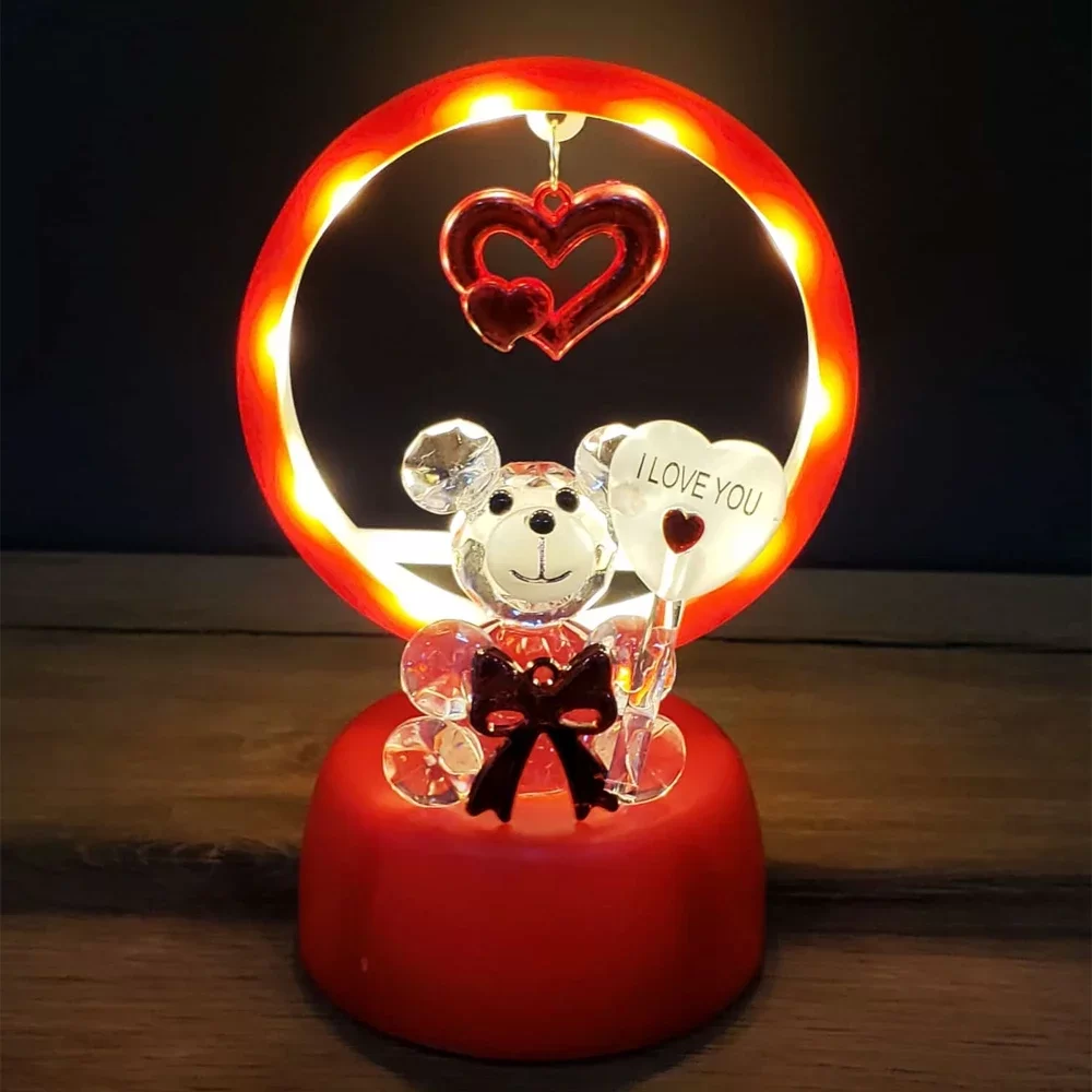 Işıklı Kırmızı I Love You Ayıcık - Görsel 3