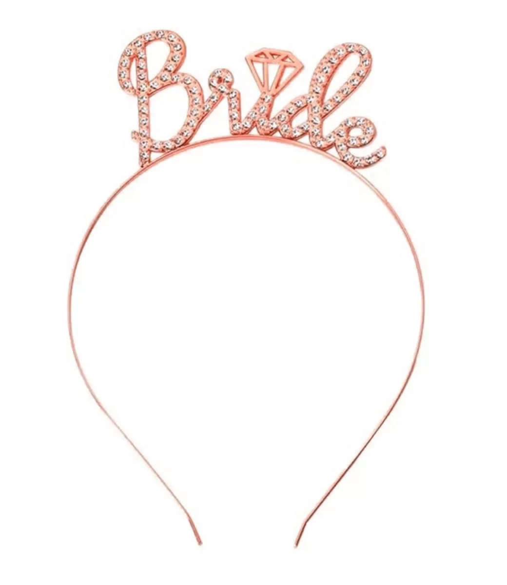 Rose Gold Renkli Taşlı “Bride” Gelin Tacı - Görsel 3