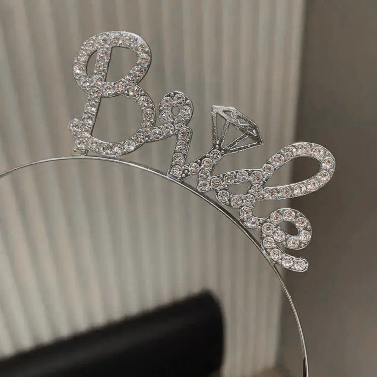 Gümüş Renkli Taşlı “Bride” Gelin Tacı - Görsel 2