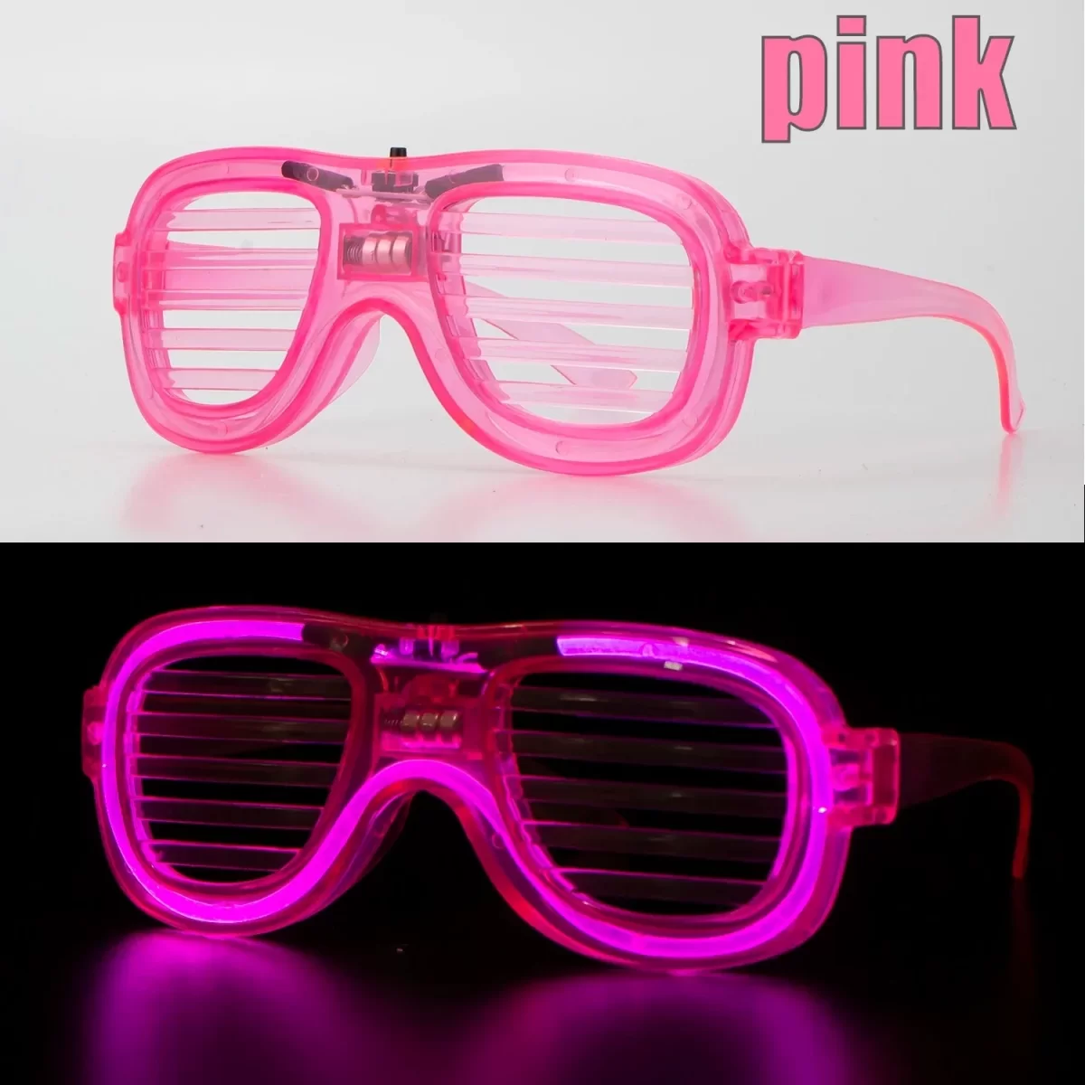 Pembe Led Işıklı Parti Gözlüğü - Neon 3 Modlu