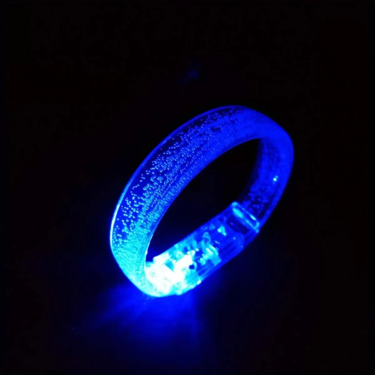 Mavi Led Işıklı Baskı Yapılabilen Pilli Bileklik Bilezik 1,5 cm Genişlik - Görsel 3