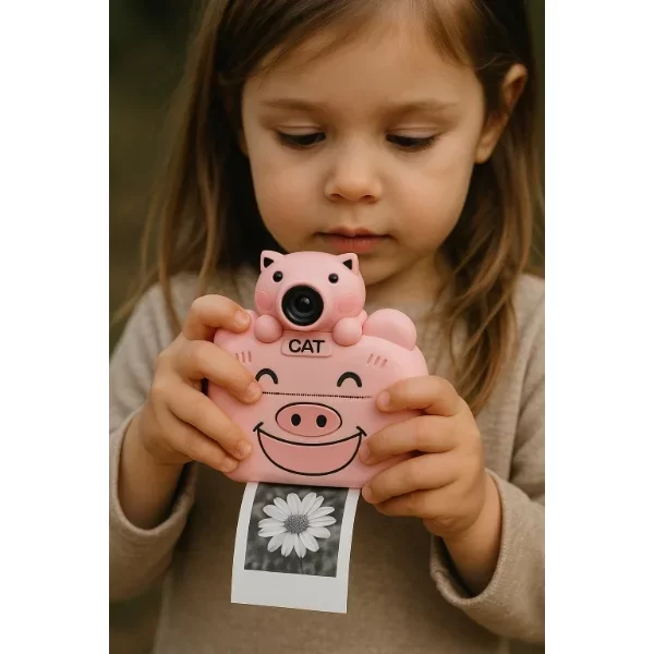 Kameralı Fotoğraf Yazıcısı Pembe Renk - Görsel 3