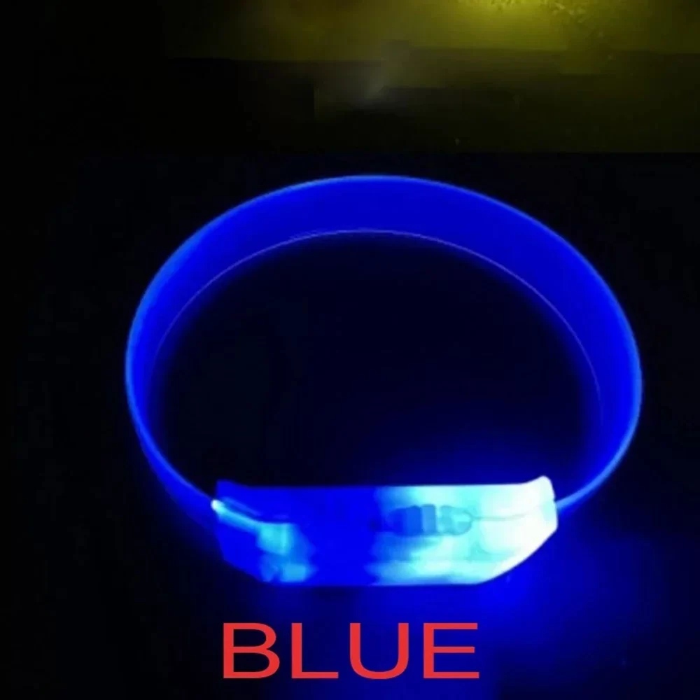 3 Modlu Pilli LED Işıklı Esnek Parti Bilekliği Mavi - Görsel 3