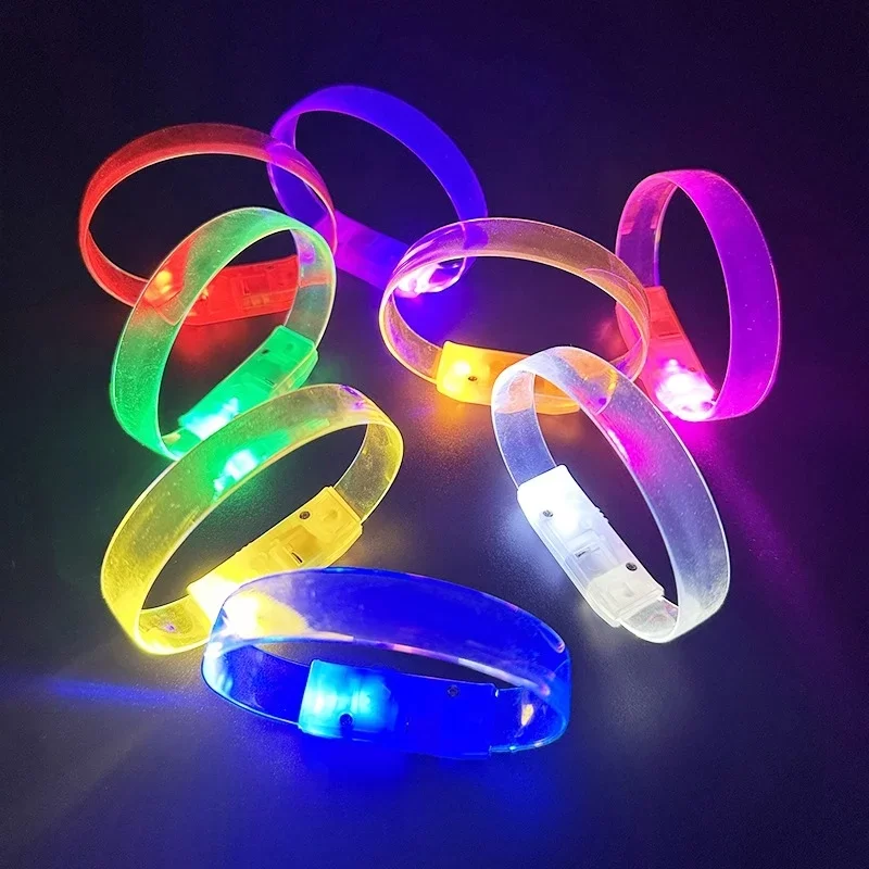 3 Modlu Pilli LED Işıklı Esnek Parti Bilekliği Mor - Görsel 4