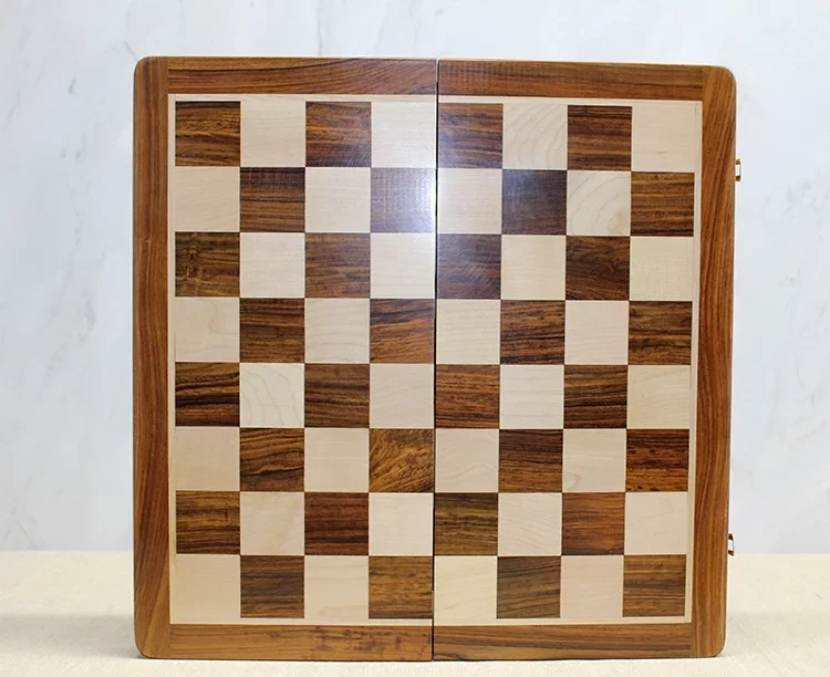 Mıknatıs Taşlı Ahşap Katlanabilir Kutulu Satranç Oyunu 40 Cm - Görsel 5
