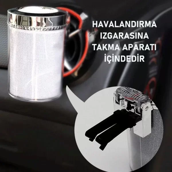 Araç İçi Oto Kokusuz Küllük RGB Işıklı Kapaklı - Görsel 4