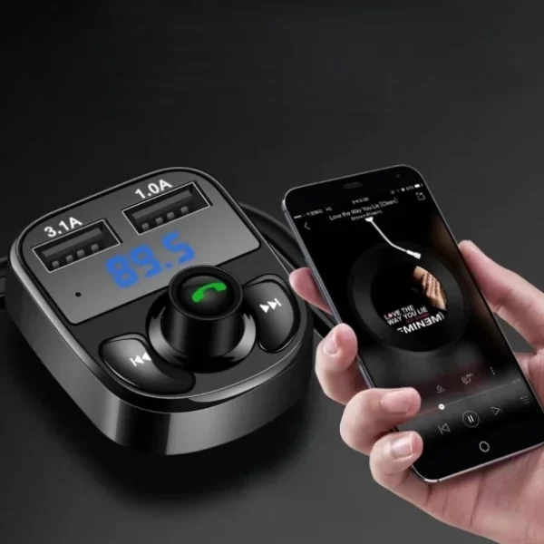 QC 3.1A USB & PD /TF FM Transmitter - Görsel 2