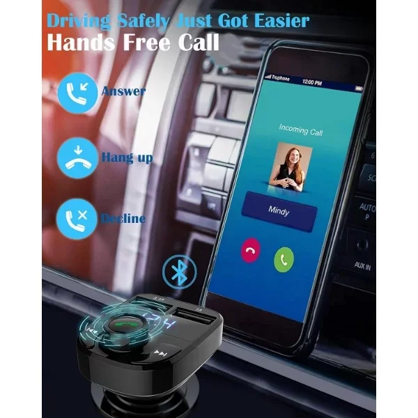 QC 3.1A USB & PD /TF FM Transmitter - Görsel 5