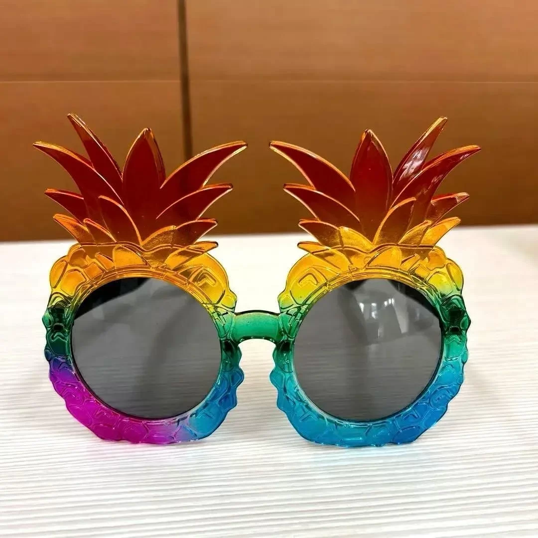 Tropikal Ananas Tasarımlı Renkli Hawaii Parti Gözlüğü - Görsel 2