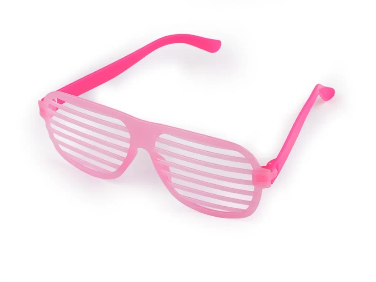 Retro Neon Fosforlu Panjur Gözlük - 12 Adet - Görsel 3