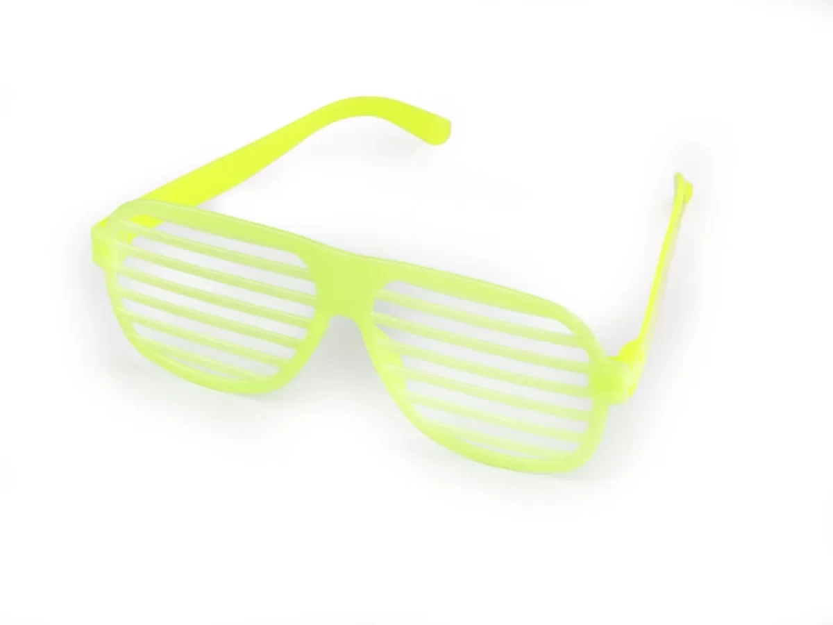 Retro Neon Fosforlu Panjur Gözlük - 12 Adet - Görsel 4