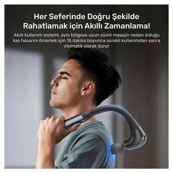 4 Başlıklı Uzun Saplı Ergonomik Profesyonel Sporcu Masaj Tabancası - Görsel 3