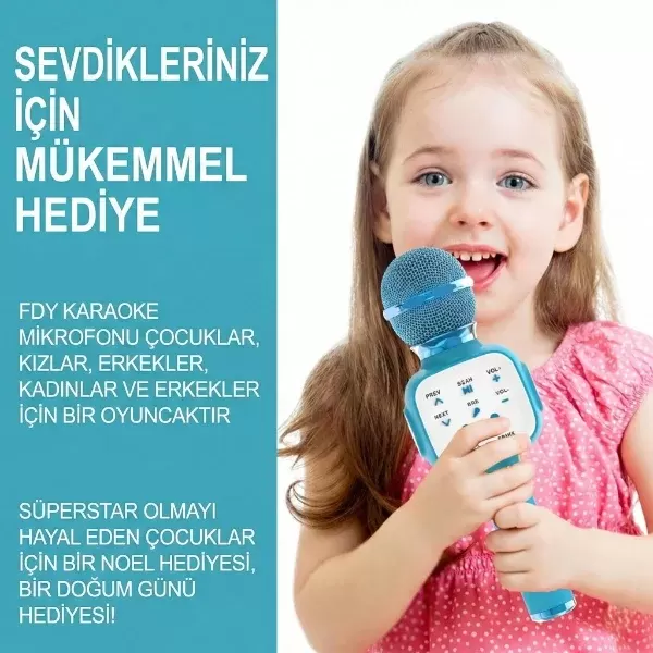 Eğlenceli Karaoke Mikrofonu - Çocuklar İçin - Görsel 2