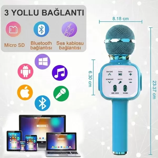 Eğlenceli Karaoke Mikrofonu - Çocuklar İçin - Görsel 3