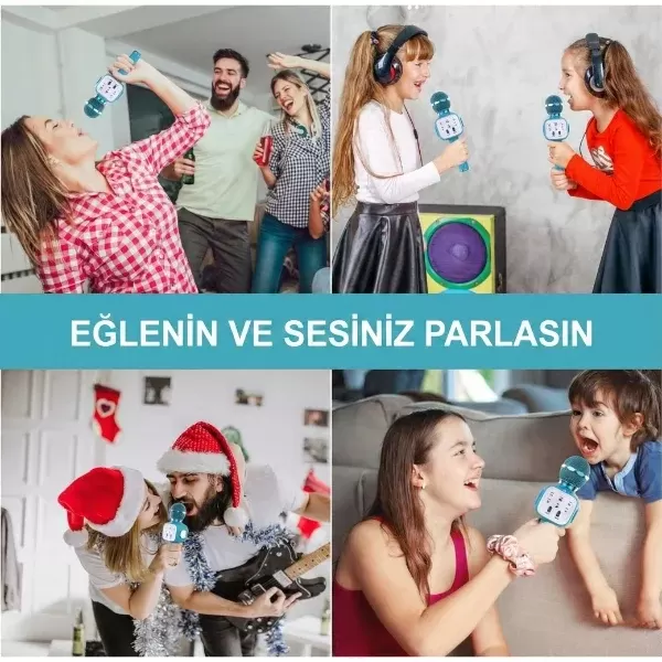 Eğlenceli Karaoke Mikrofonu - Çocuklar İçin - Görsel 4