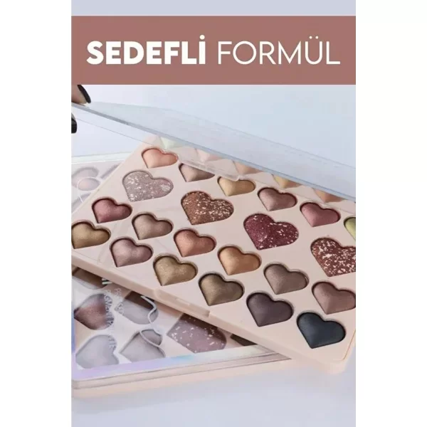 28'li Sedefli Shine Kalp Far Paleti - 2'li Set - Görsel 2