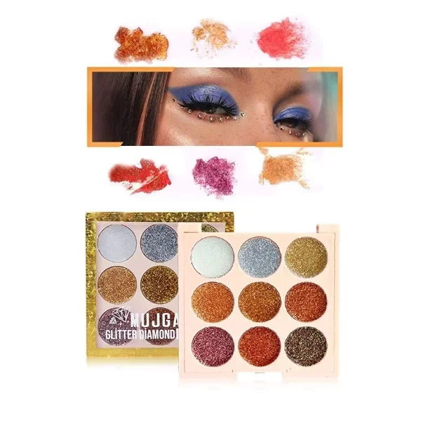 9 Renk Glitter Diamond Far Paleti - 2'li Set - Görsel 5