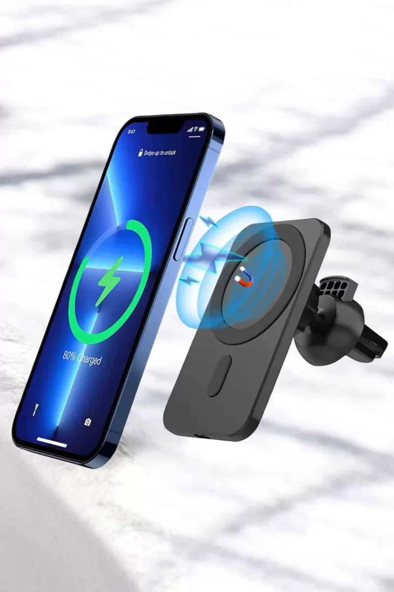 İOS Uyumlu Manyetik Tasarım Magsafe İphone 12/13/14/15 araç şarjı - Görsel 2