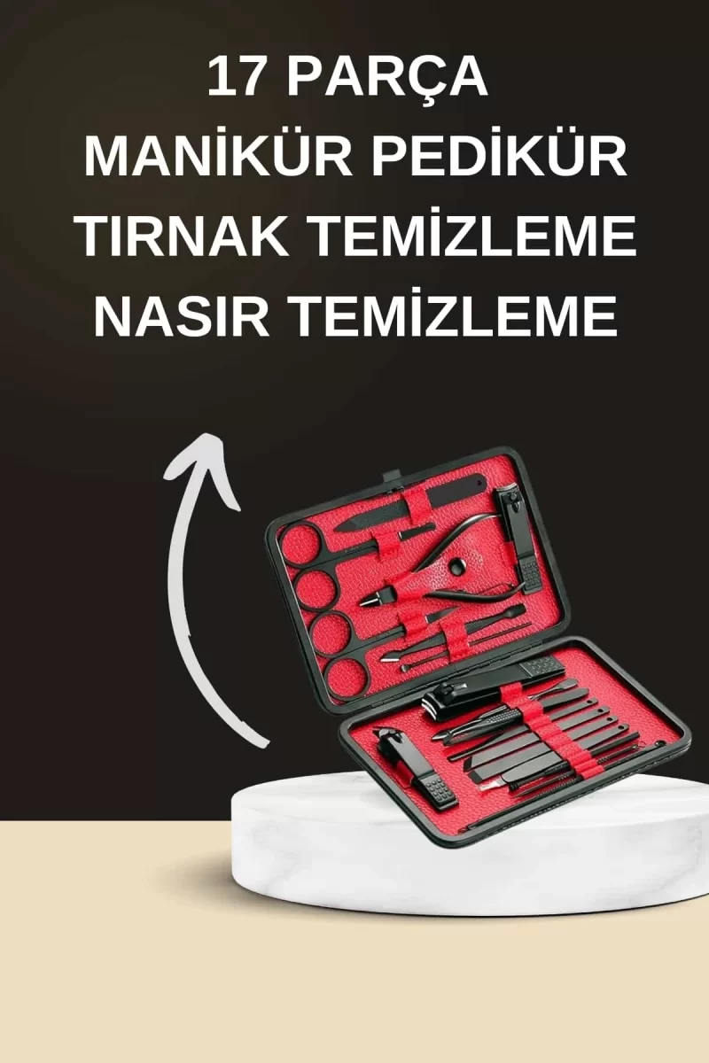 Elektrikli Manikür Pedikür Seti İkili Set 17 Parça Tırnak Bakımı Nasır Temizleme Tırnak Şekillendirme - Görsel 2