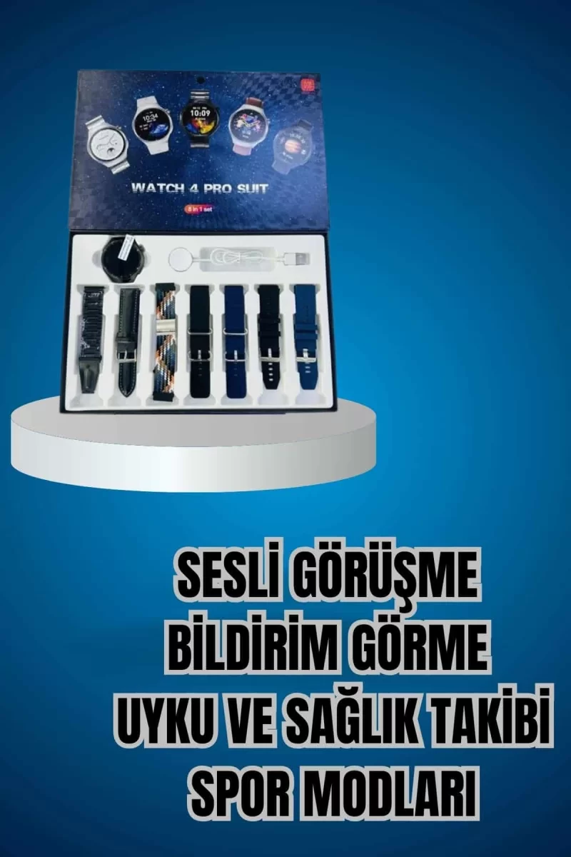 Ucuz Kaliteli Yeni Nesil 7 Kordonlu Akıllı Saat ve Kablosuz Bluetooth Kulaklık ANC Özelliği - Görsel 4