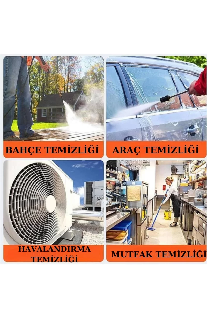 Şarjlı Ve Yüksek Basınçlı Oto Yıkama Makinesi Ve Sulama Tabancası Bahçe Yıkama Makinesi - Görsel 2