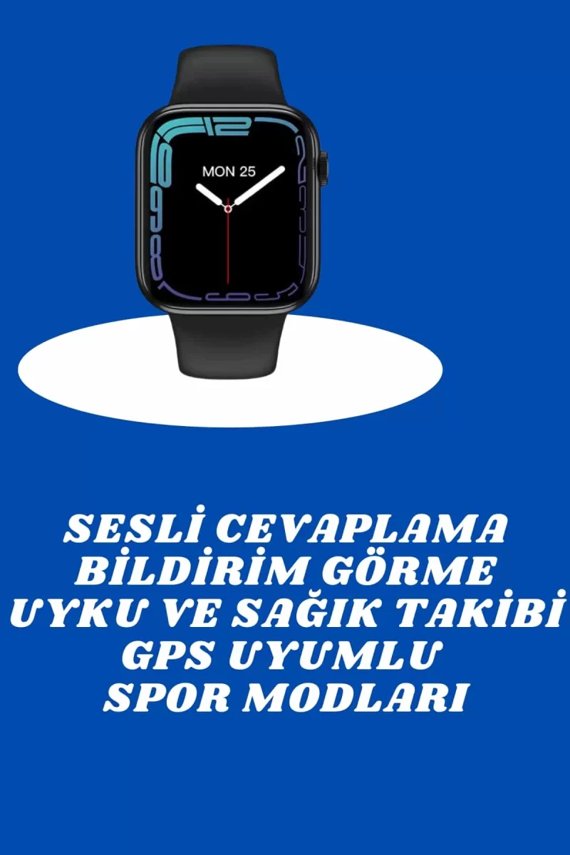 Akıllı Saat Nabız Ölçebilen Adımsayar Kalori Hesaplama Tema Değiştirme GPS Uyumlu - Görsel 2