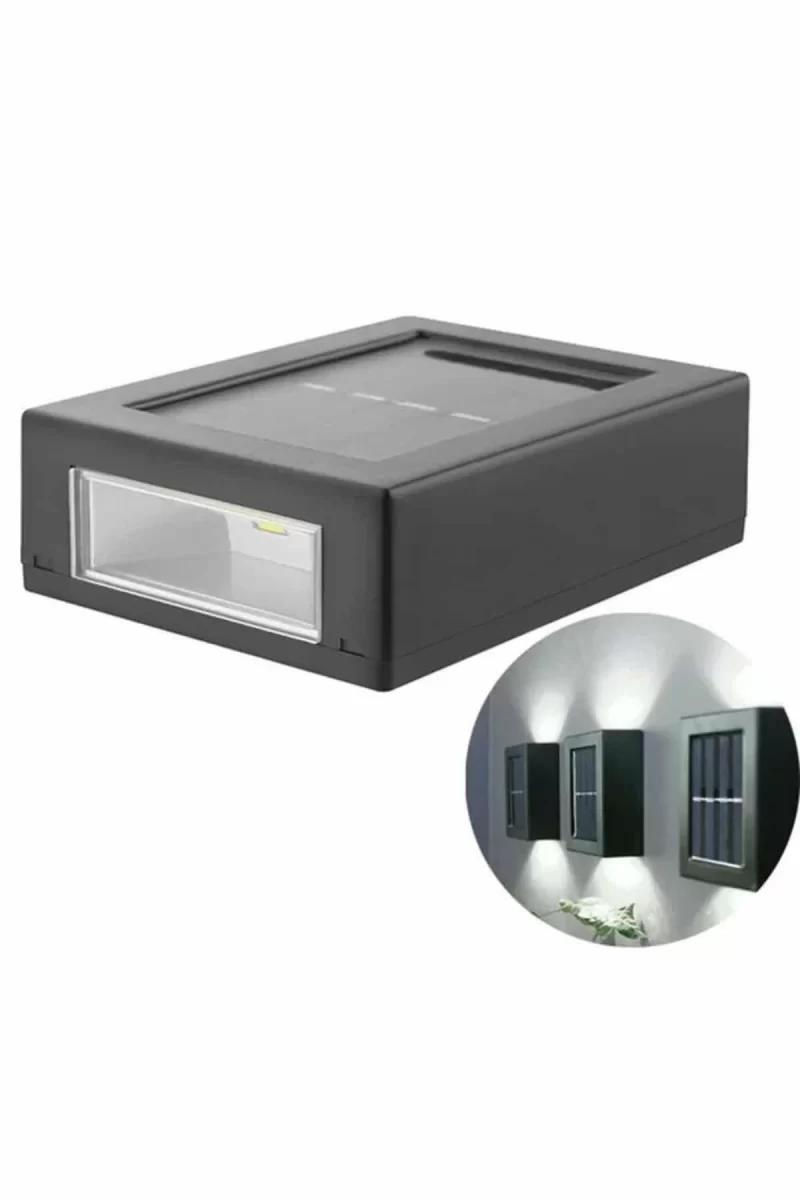 Dekoratif Duvar Lambası Solar Güneş Enerjili Bahçe Aydınlatması - Görsel 4