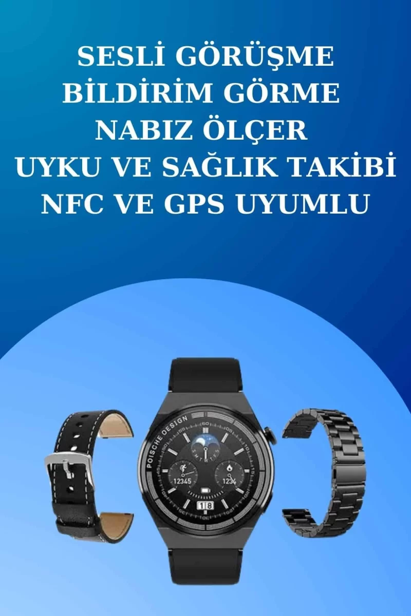 Akıllı Saat ve Kulaklık Seti Dokunmatik Ekran 5.0 Bluetooth Bağlantılı Sesli Görüşme - Görsel 3