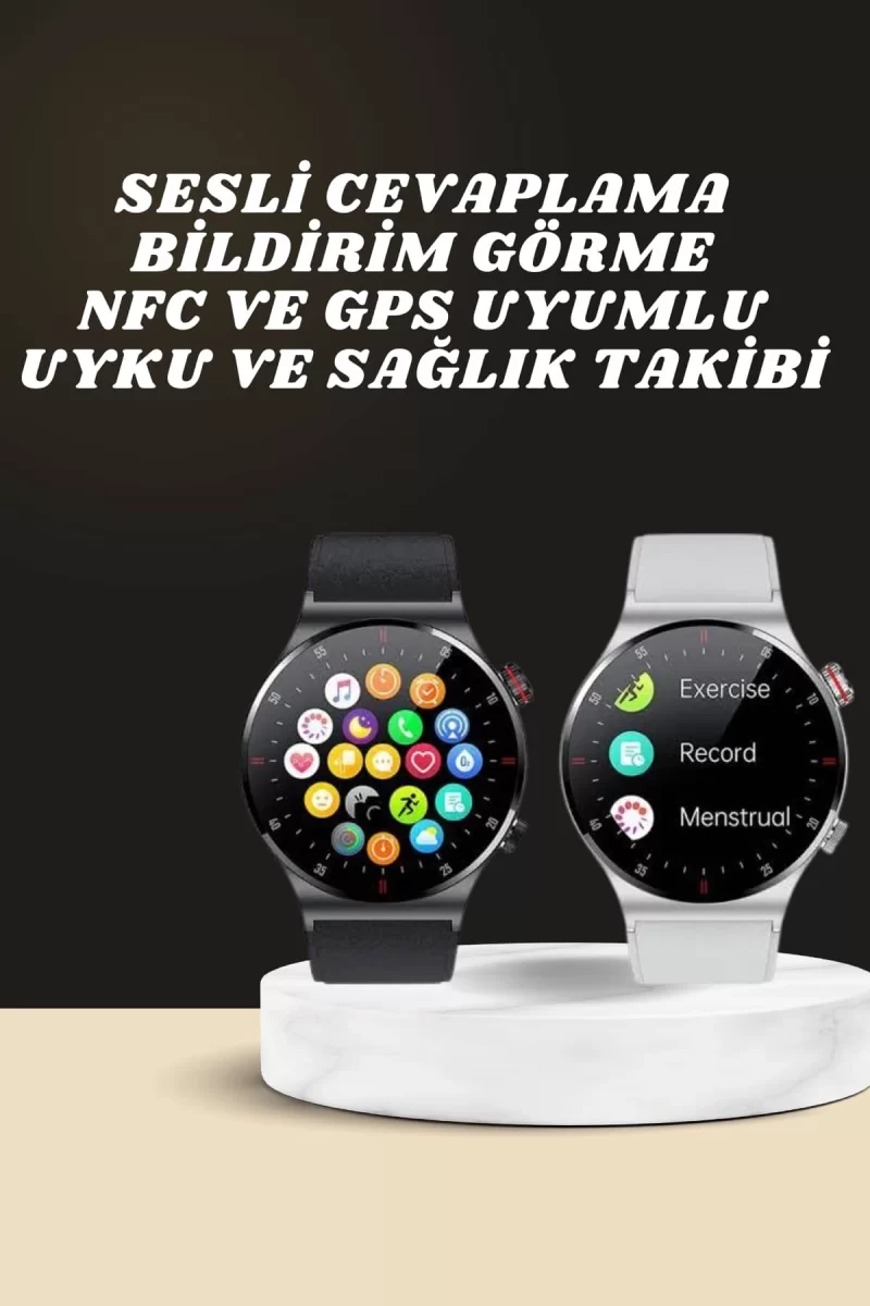 Akıllı Saat Amoled Ekran Bluetooth Bağlantılı Sesli Görüşme Nabız Ölçer - Görsel 2