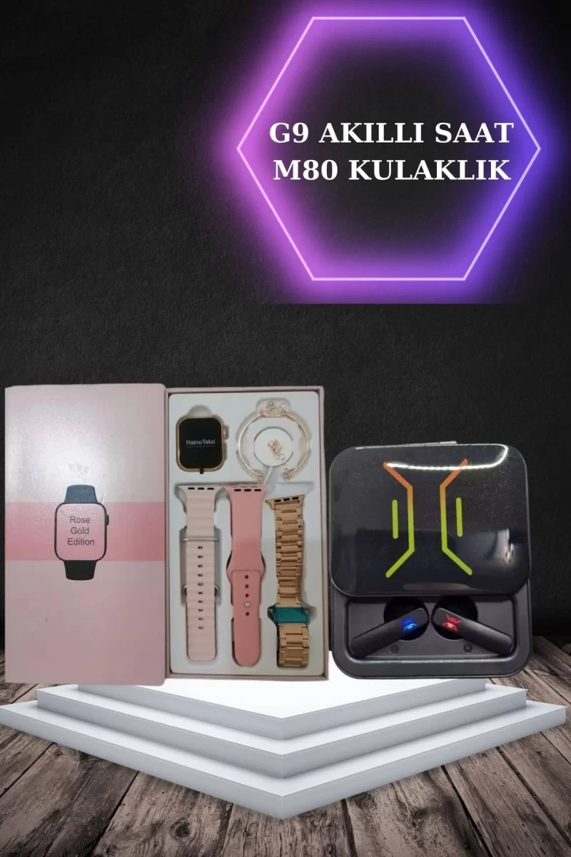 Wireless Şarjlı Akıllı Saat ve Dijital Göstergeli Kablosuz Bluetooth Kulaklık Nabız Ölçer - Görsel 5