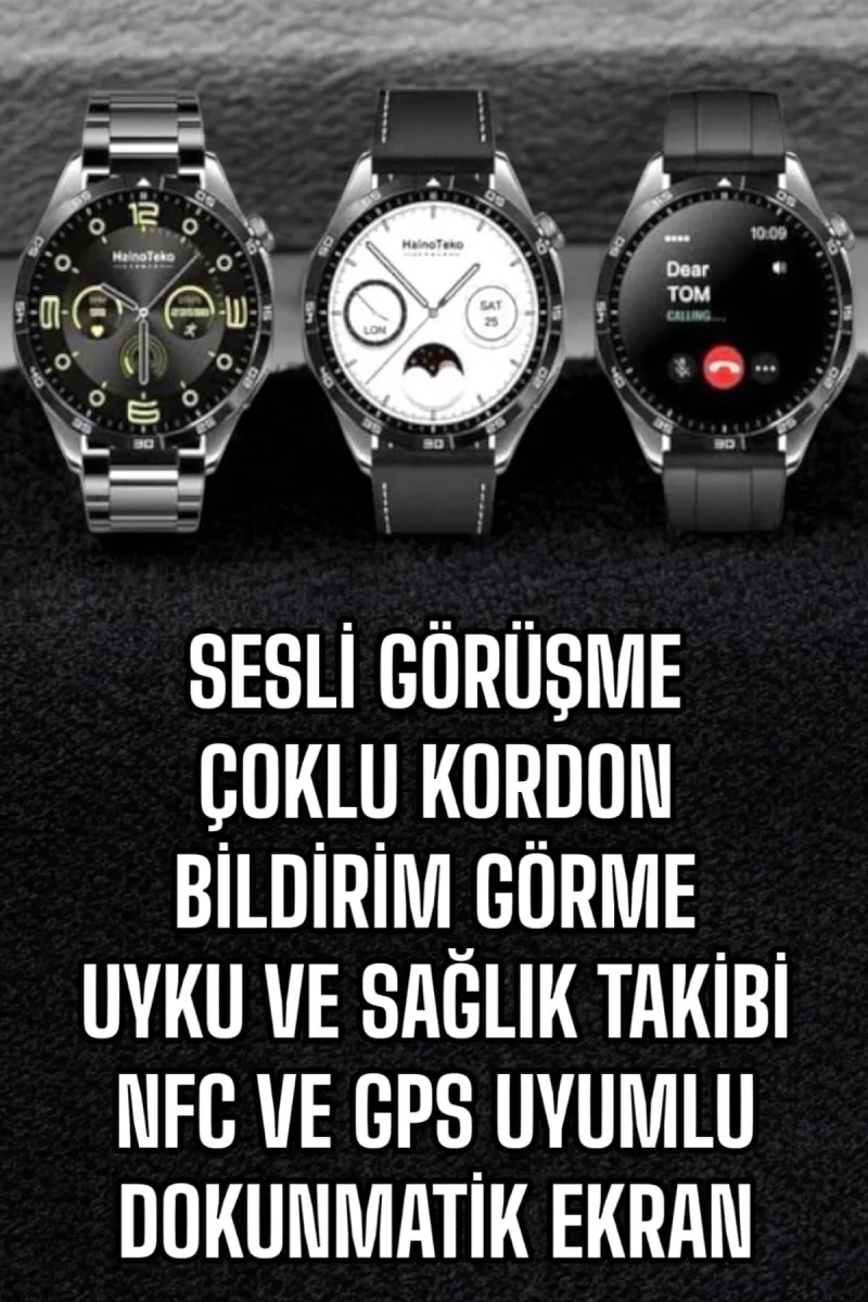 Akıllı Saat Titreşimli Pusula Nabız ve Tansiyon Ölçer NFC Uyumlu - Görsel 2