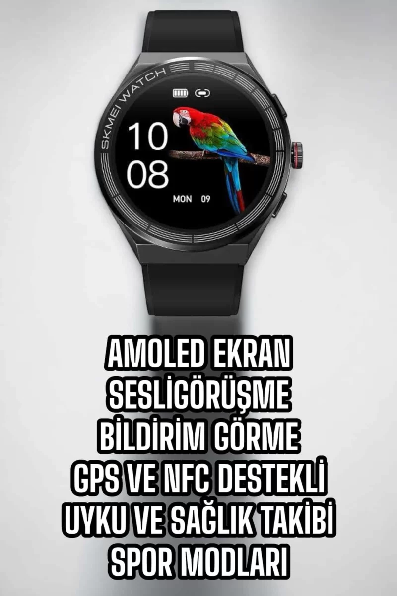 Akıllı Saat Dokunmatik Ekran Sesli Görüşme ve Bildirim Görme Sağlık Takibi - Görsel 5