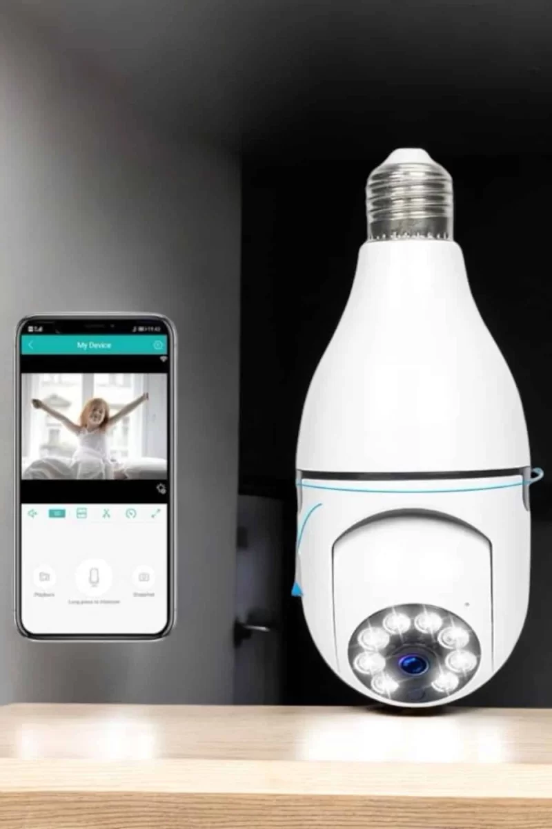 Güvenlik Kamerası Wifi Kamera Duylu Ev Kamerası Wifi Bağlantılı Dönebilen - Görsel 5