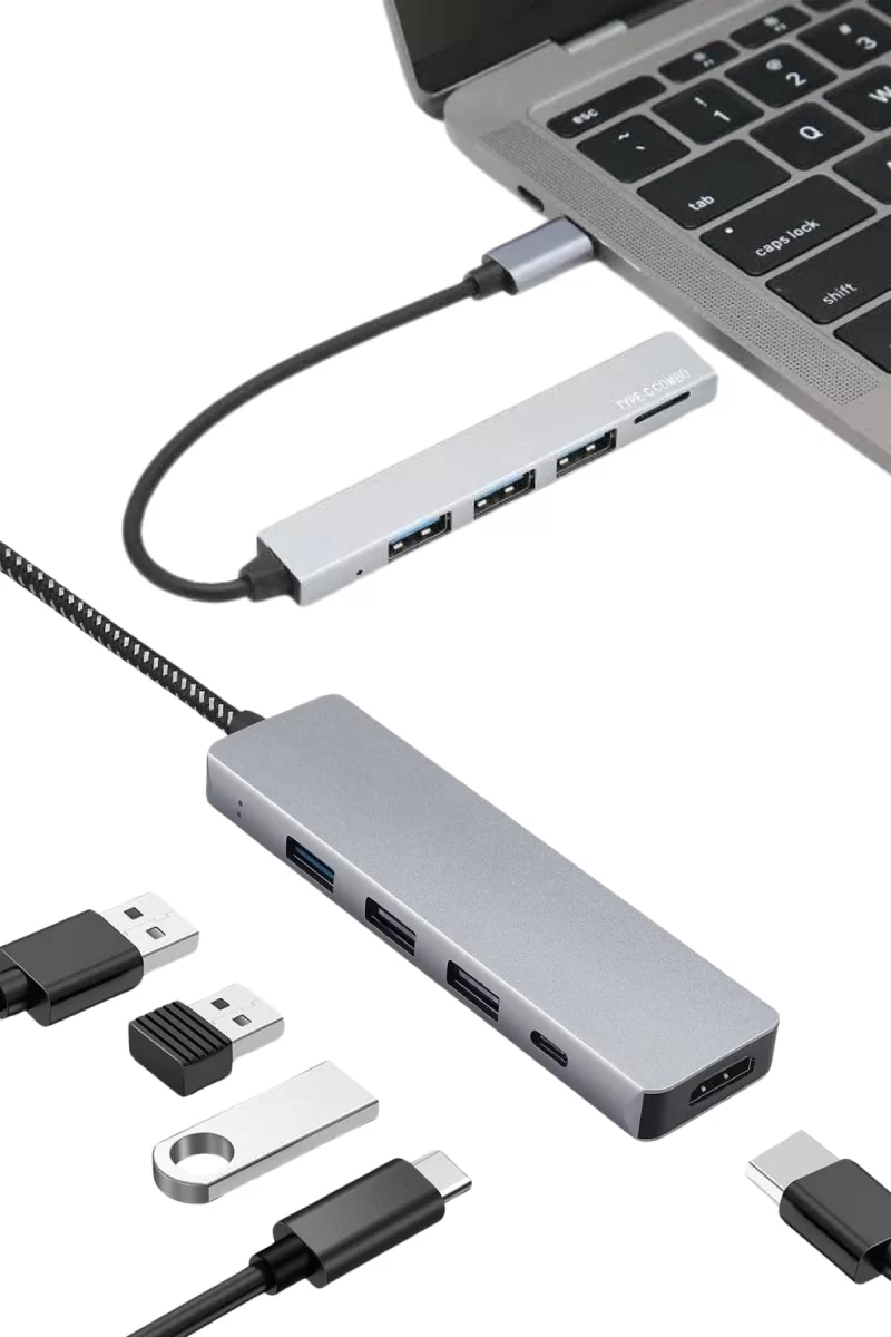 Macbook Pro/air Uyumlu USB Type-C 8 In 1 Hub Dönüştürücü Çevirici Çoklayıcı USB Hdmı Micro Sd 8 Girişli - Görsel 2