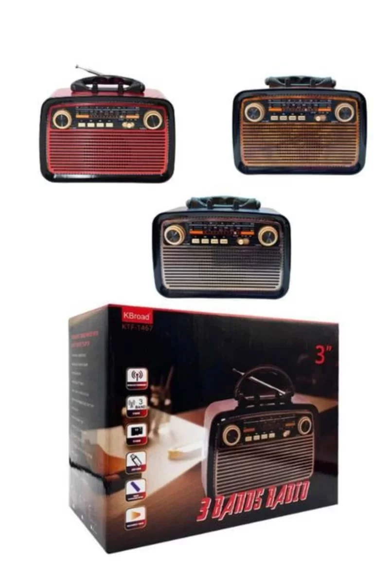 Nostaljik Radyo Bluetooth Bağlantılı Müzik Kutusu Ahşap - Görsel 3