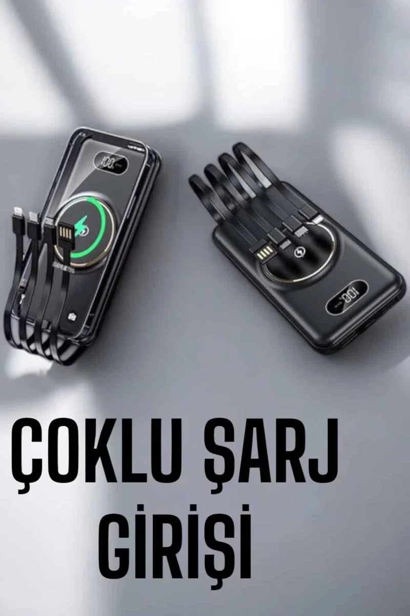 Hızlı Şarj Dijital Göstergeli Powerbankli Çoklu Şarj Özelliği - Görsel 5
