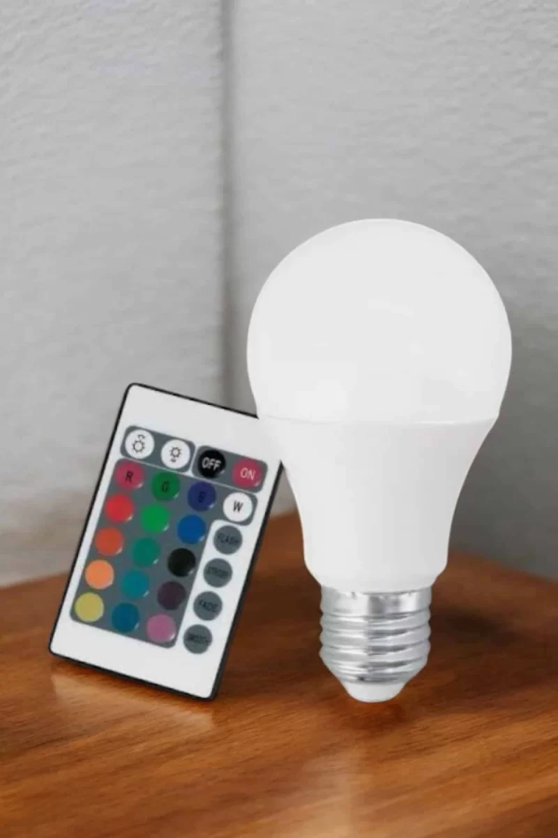 RGB Led Lamba Led Işık Ampul Renk Değiştirebilen 100 Watt - Görsel 2