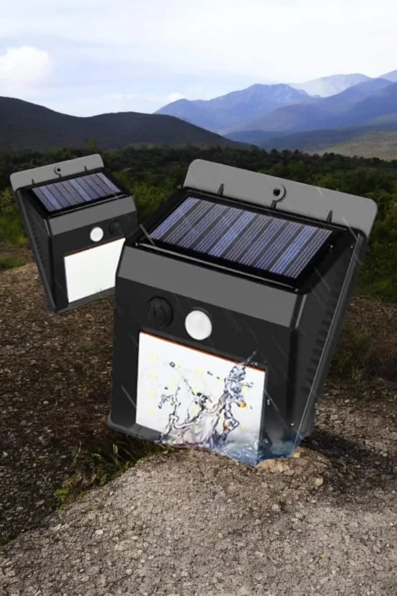 Solar Lamba Giriş, Bahçe Yol Avlu Hareket Sensörlü Led Parlak Gece Su Geçirmez - Görsel 2