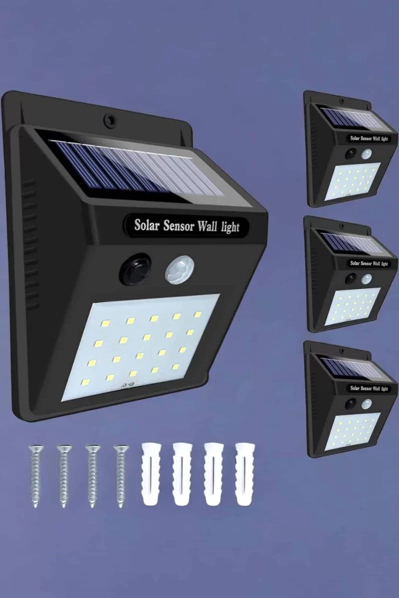 Solar Lamba Giriş, Bahçe Yol Avlu Hareket Sensörlü Led Parlak Gece Su Geçirmez - Görsel 3