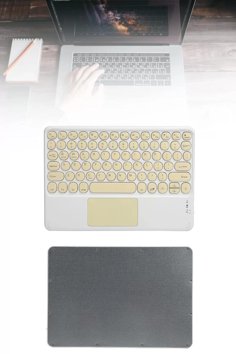 Touchpad Tüm Cihazlara Uyumlu Bluetooth Klavye Touchpad Slim Kablosuz Wifi Q Klavye - Görsel 3