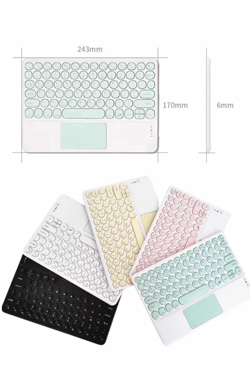 Touchpad Tüm Cihazlara Uyumlu Bluetooth Klavye Touchpad Slim Kablosuz Wifi Q Klavye - Görsel 5