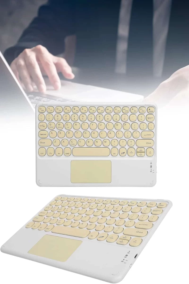 Android ve İOS Uyumlu Bluetooth Klavye Touchpad Slim Kablosuz Wifi Q Klavye - Görsel 2