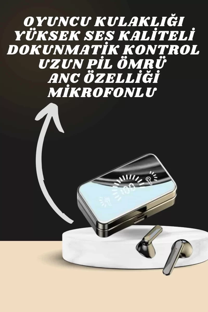 Aynalı Bluetooth Kulaklık ve 7 Kordonlu Akıllı Saat Dijital Göstergeli Uzun Pil Ömrü - Görsel 2