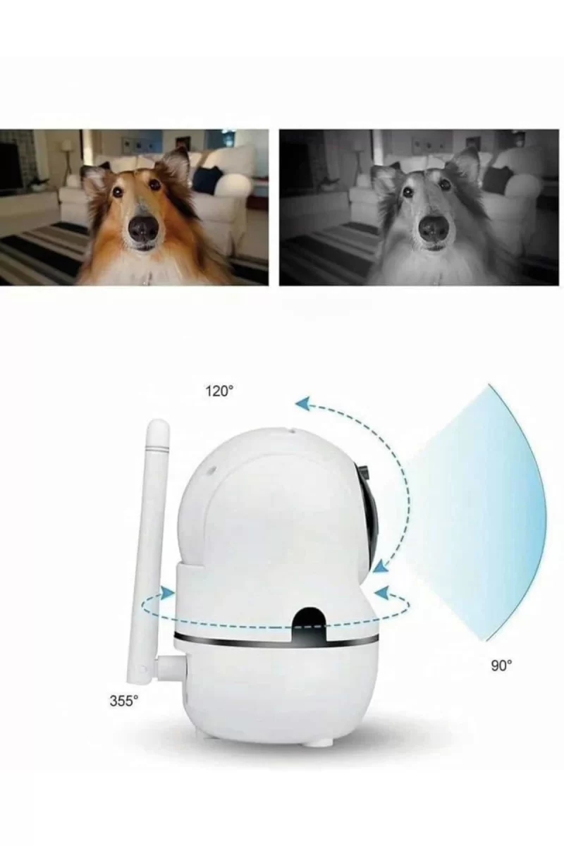 Kablosuz Wifi Destekli Akıllı Güvenlik Kamerası Hareket Sensörlü - Görsel 3
