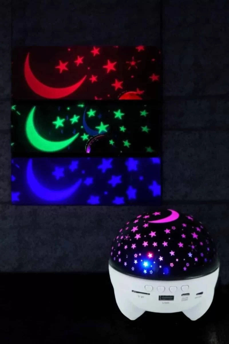 Yıldız Yansıtmalı Projeksiyon Gece Lambası Şarjlı Taşınabilir - Görsel 4