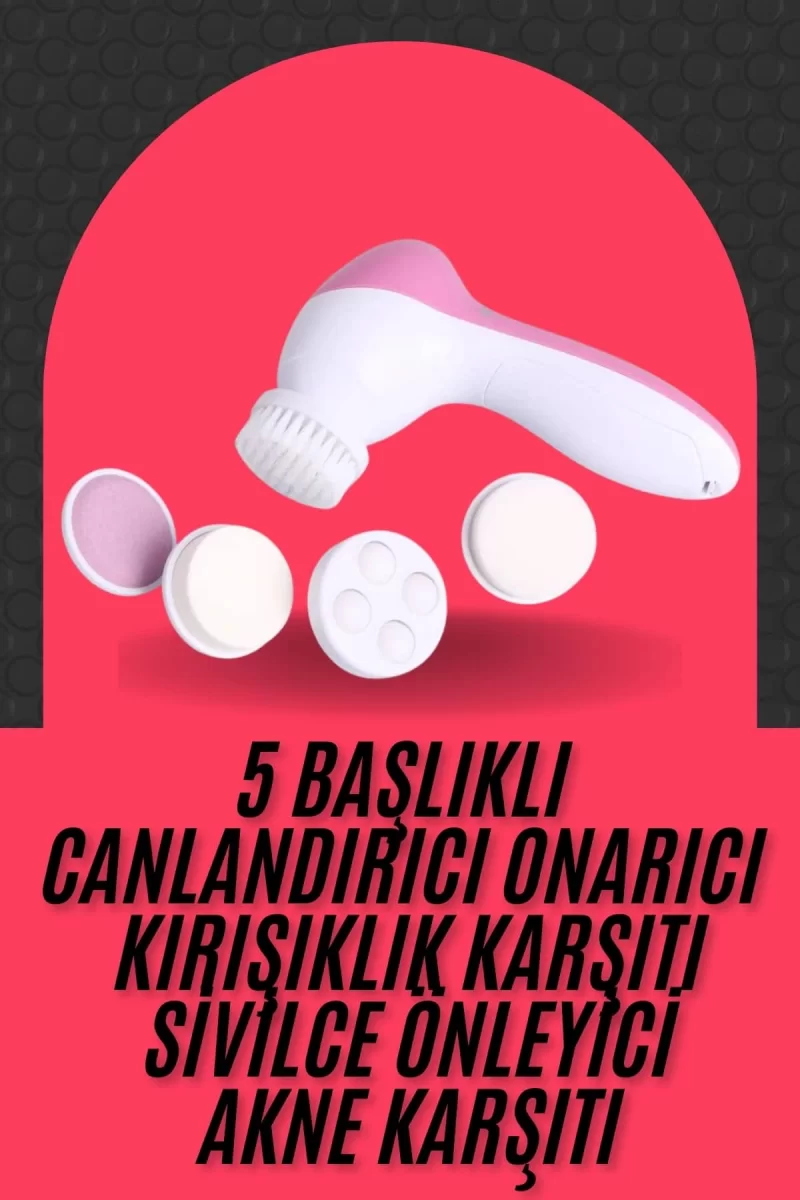 Cilt Temizleme ve Masaj Aleti 5 Başlıklı Akne ve Sivilce Önleyici - Görsel 2