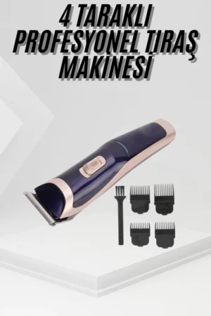 Tıraş Makinesi 4 Başlıklı Paslanmaz Çelik Bıçaklı Tüm Saç Tiplerine Uygun